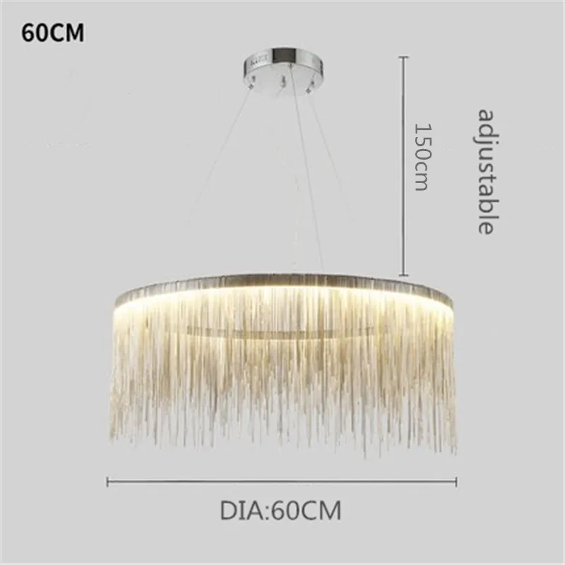 Светодиодный светильник-цепочка в стиле постмодерн для гостиной, столовой, скандинавском стиле, креативная цепочка с кисточками, светодиодный подвесной светильник - Body Color: DIA 60