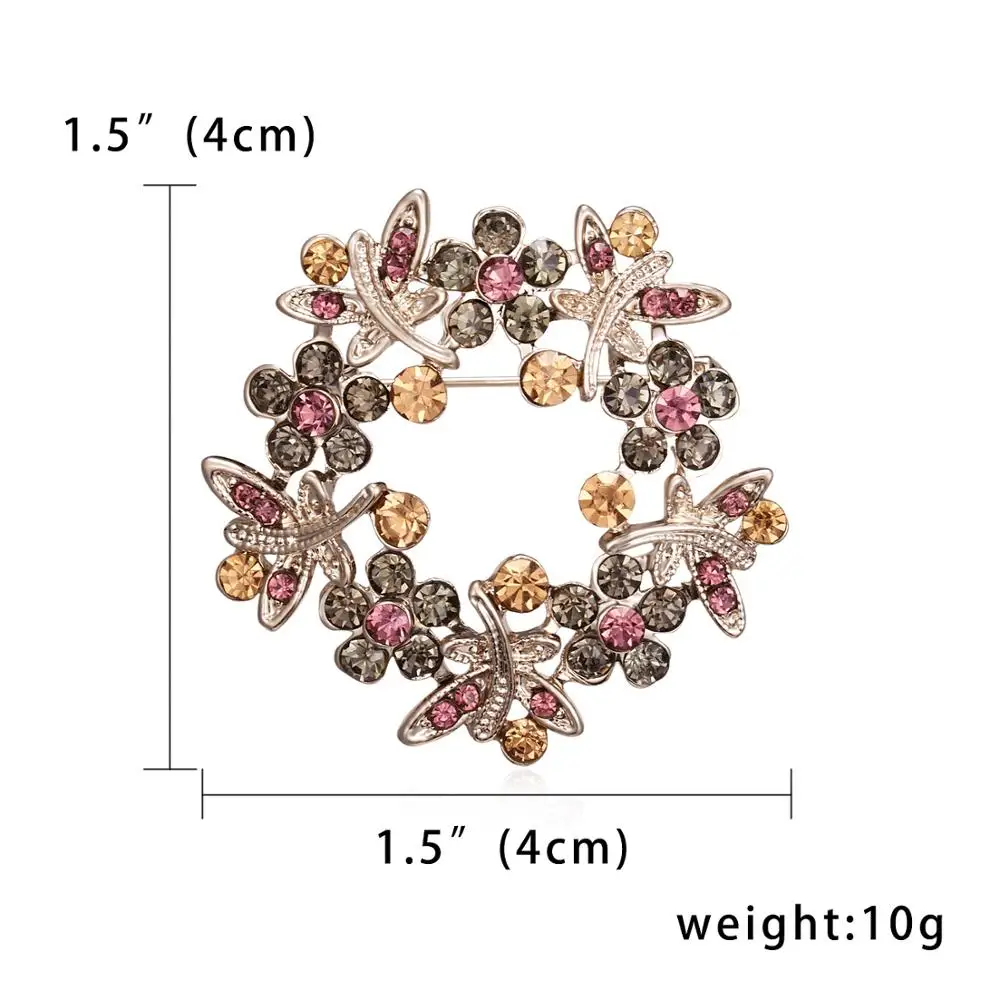 flower 3 Rinhoo 1 шт Стразы акриловая брошь кофейная Золотая Бабочка лист ветка цветок шпилька с растением брошь костюм Нагрудный значок ювелирные изделия подарок - Окраска металла: flower 3