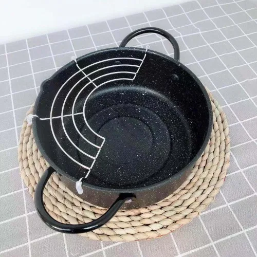 wide 20cm no cover Японская фритюрница с антипригарным покрытием, кастрюля Maifanitum, цветной суп с двумя ушами, суповарка, газовая плита, обычная утолщенная - Цвет: wide 20cm no cover