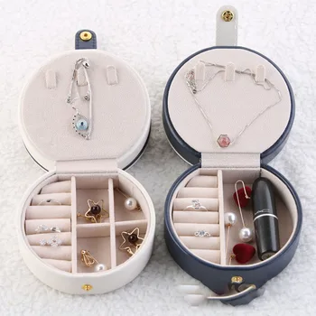 

11*11*5.8cm Jewlery Box Three-Layer Portable Jewelry Box Earrings Ear Stud Ear Stud Storage Box