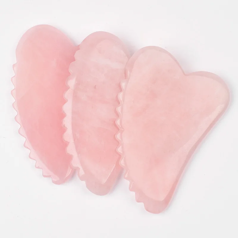 

1Piece Big size Natural Rose Quartz GuaSha Acupuncture Massage Stone Face Back Foot Gua sha Massage Tool Health Beauty Massage