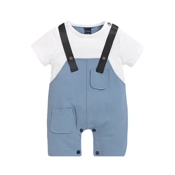 

Baby Boys Clothes 2020 Summer Cotton Suit T-shirt + Overall 2 PCS Children Outfit School Costume for Kids Suits