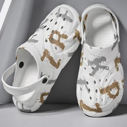 Summer Explosive Hole Shoes Ultralight Beach Sandals Casual Slippers Men's Baotou Half Slippers Wading Hole Shoes