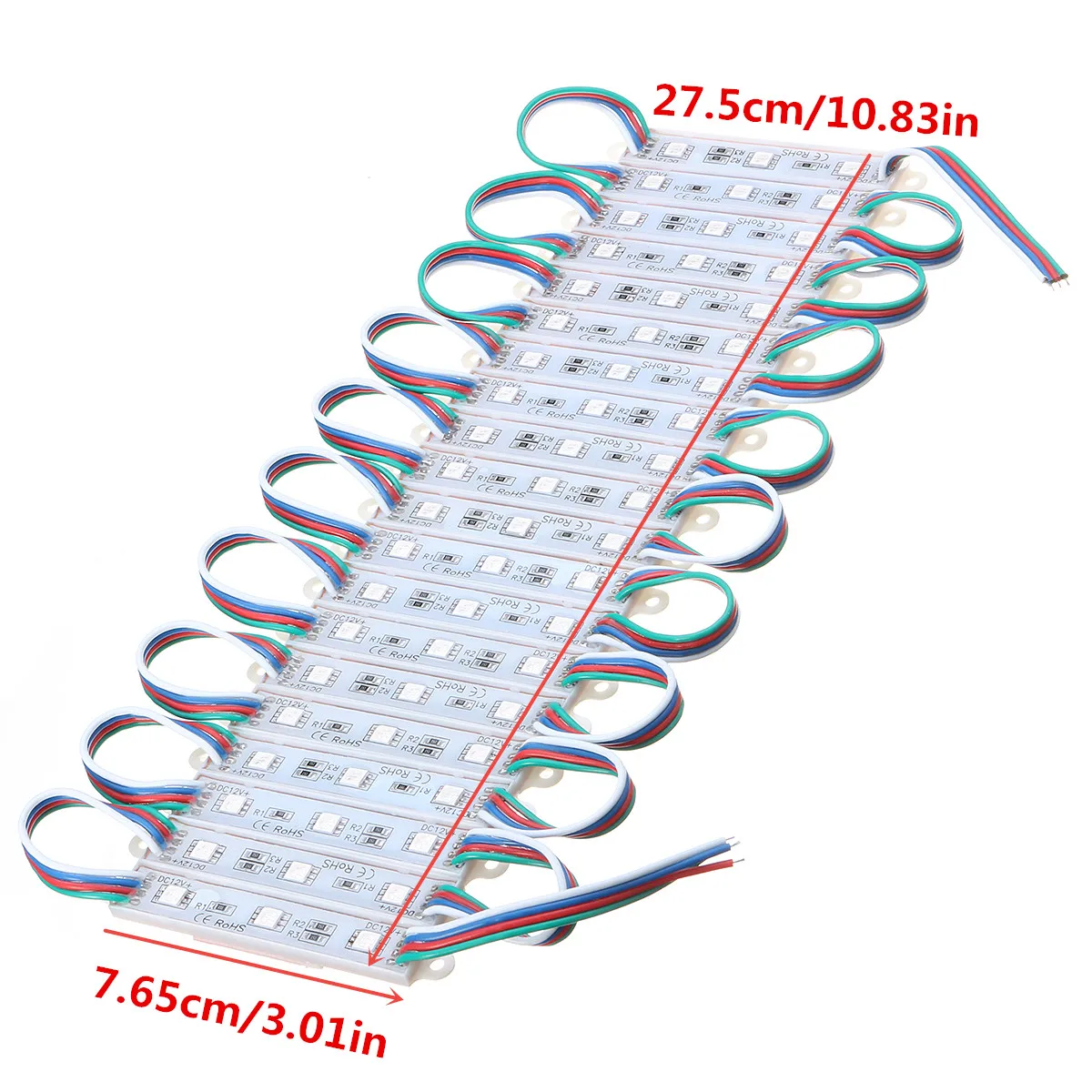 RGB SMD5050 LED Module Store Strip Light Front Window Lamp + Power Supply + Remote DC12V