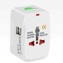 Универсальный международный штекер Адаптер 2 usb порта мир Путешествия AC зарядное устройство адаптер с AU US UK евро-конвертер штекер
