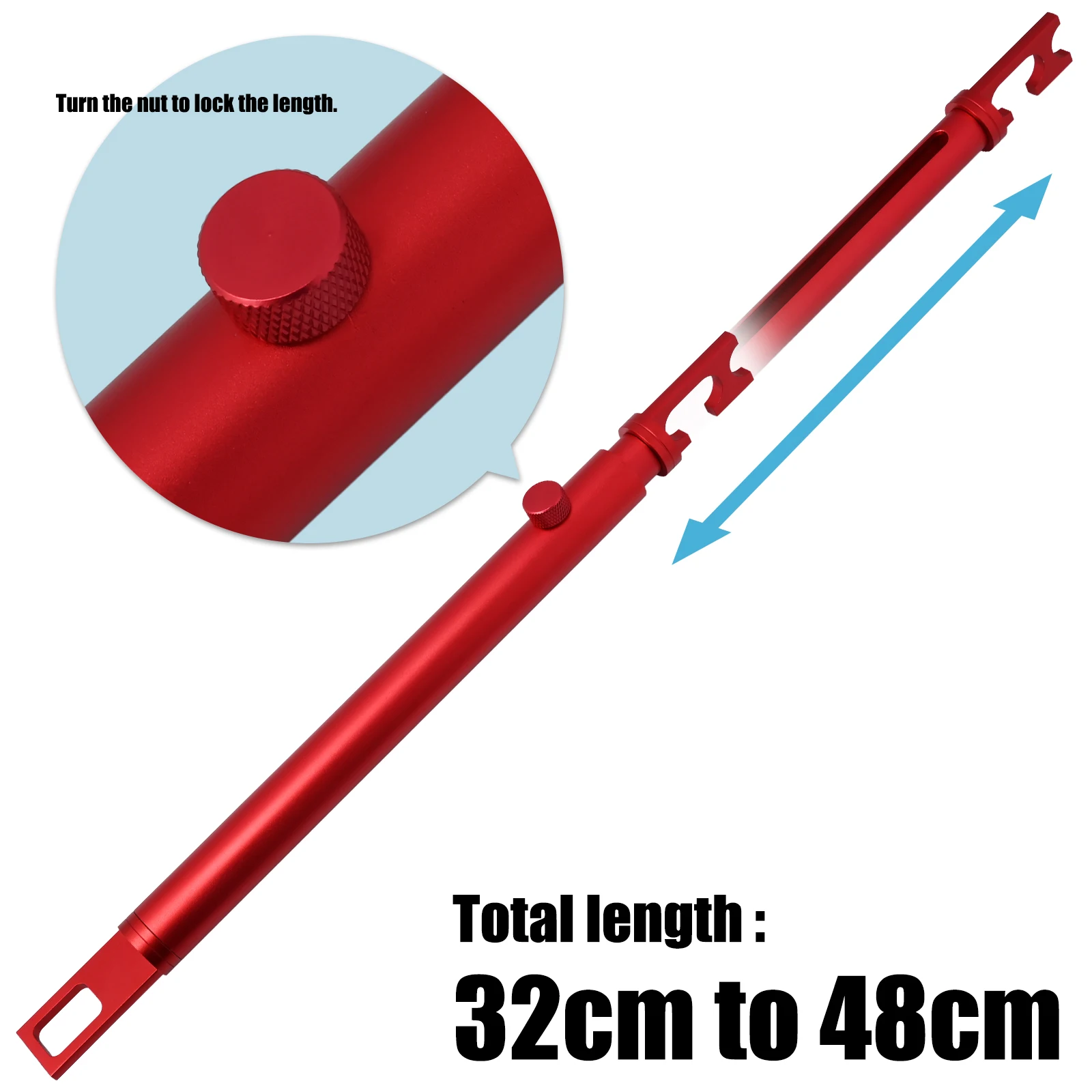 EHDIS Double-End Support Stick Holding Tool for Car Door Wrapping Polishing Retractable 32-48cm Vehicle Trunk Open Fix Hook Bar