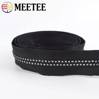 

Meetee 4/8Meters Resin Zipper 5# 8# Coded Open-End Zip for Sewing Bag Zips Repair Kit DIY Jackets Coat Zippers Garment Accessory