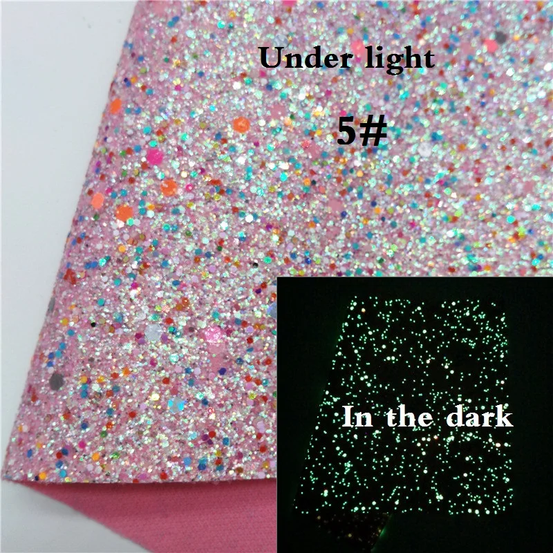 Glitterwishcome 21X29 см A4 Размер светится в темноте ткань gilter, плотная блестящая кожа, блестящая ткань винил для луков, GM531A - Цвет: 5