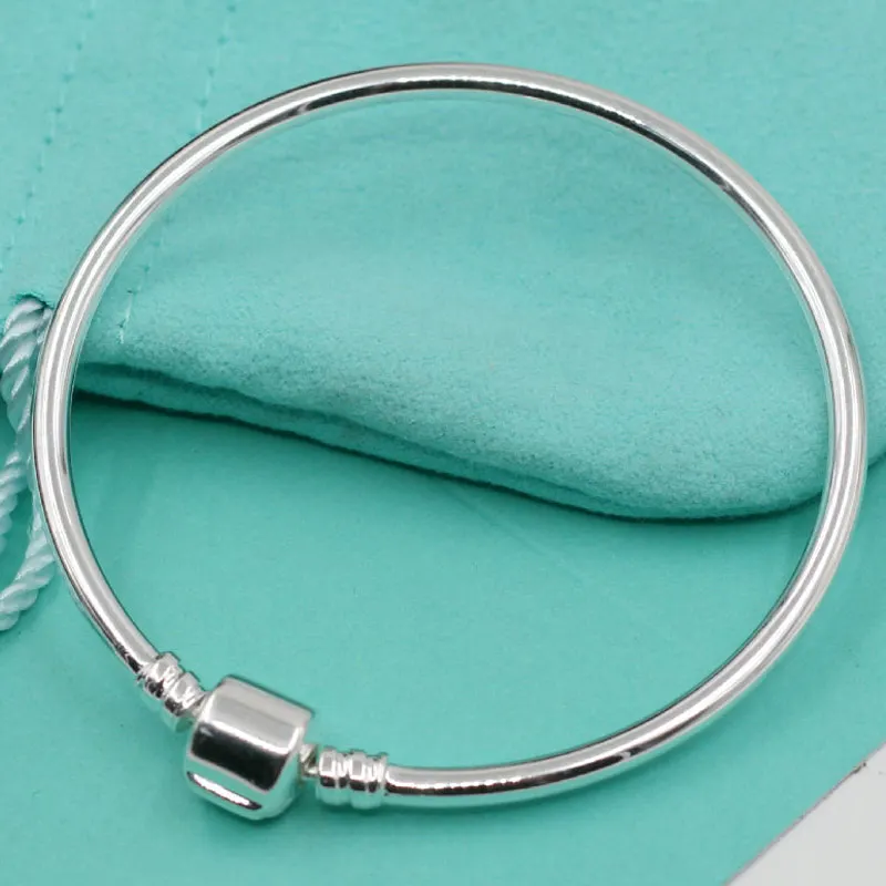 Подлинный 925 пробы серебряный браслет с застежкой "Лобстер" браслет со змеей браслет подходит для женщин Шарм из бисера Diy ювелирные изделия