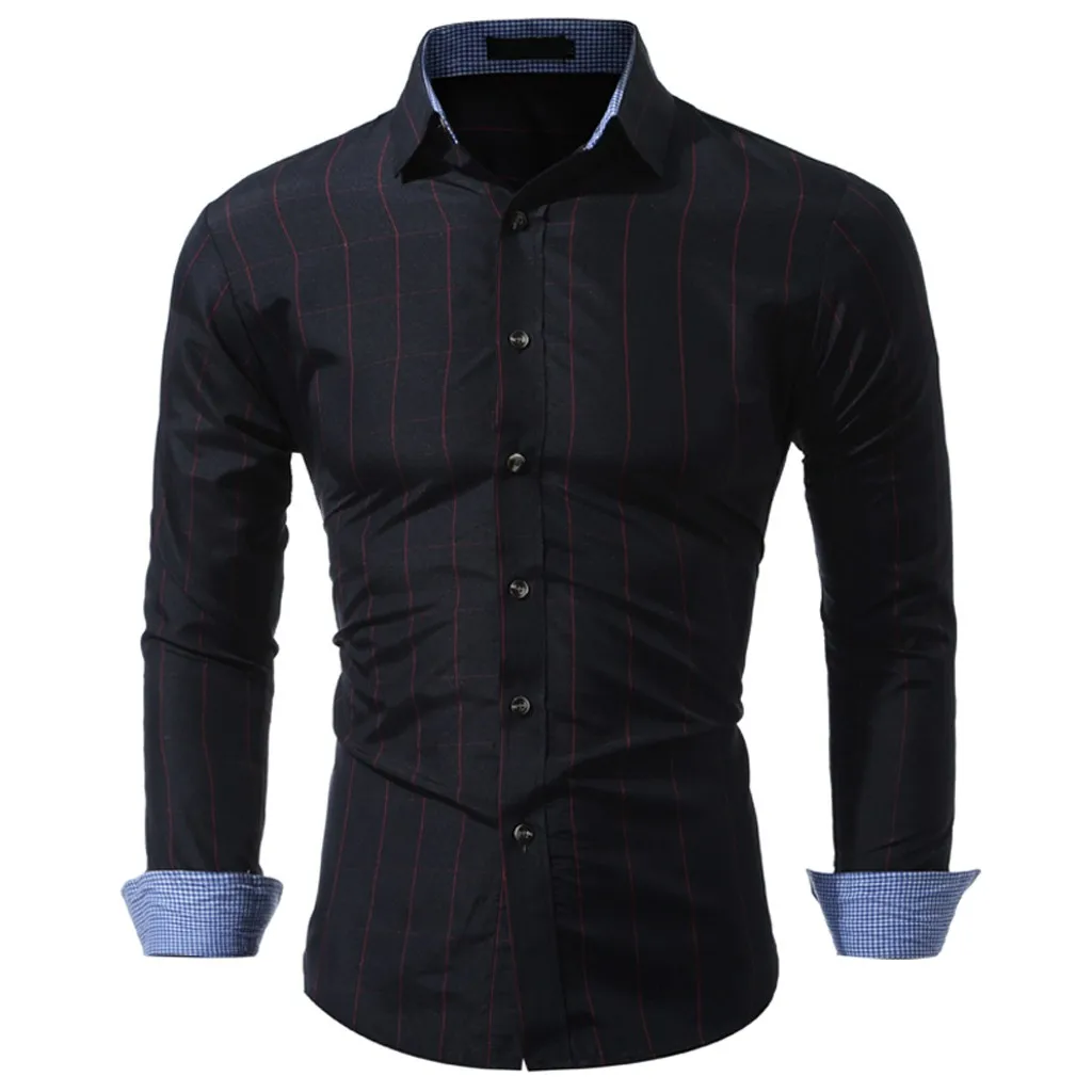 Рубашка camisa masculina мужская рубашка мужские рубашки chemise homme Кнопка отложной воротник Slim Fit длинный рукав рубашка Z4