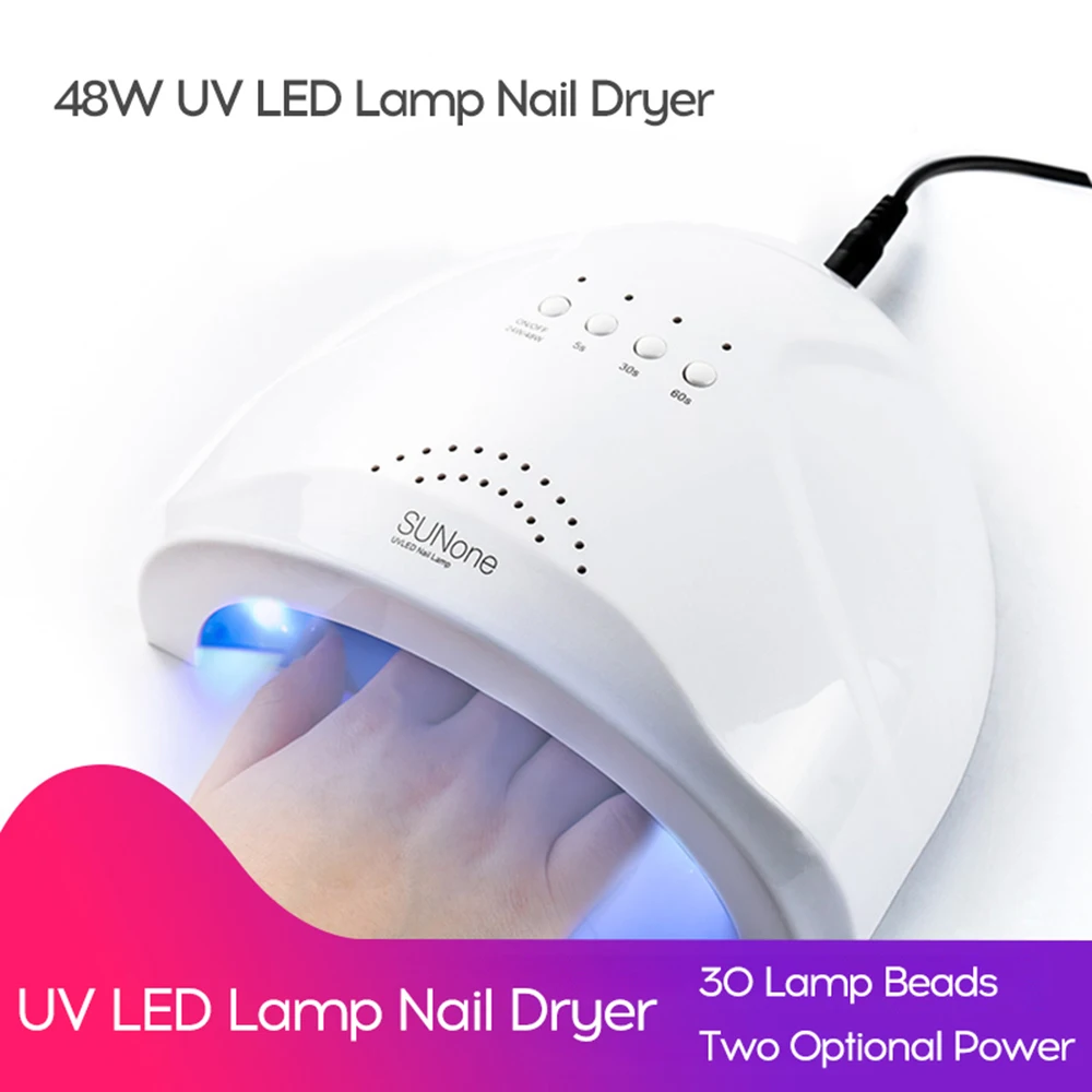 

48W UV Lamp LED Lamp SUNONE Colorful Smart Polish Sensor Light 30PCS Leds for Nail Gel Polish Nail Dryer Art Tools
