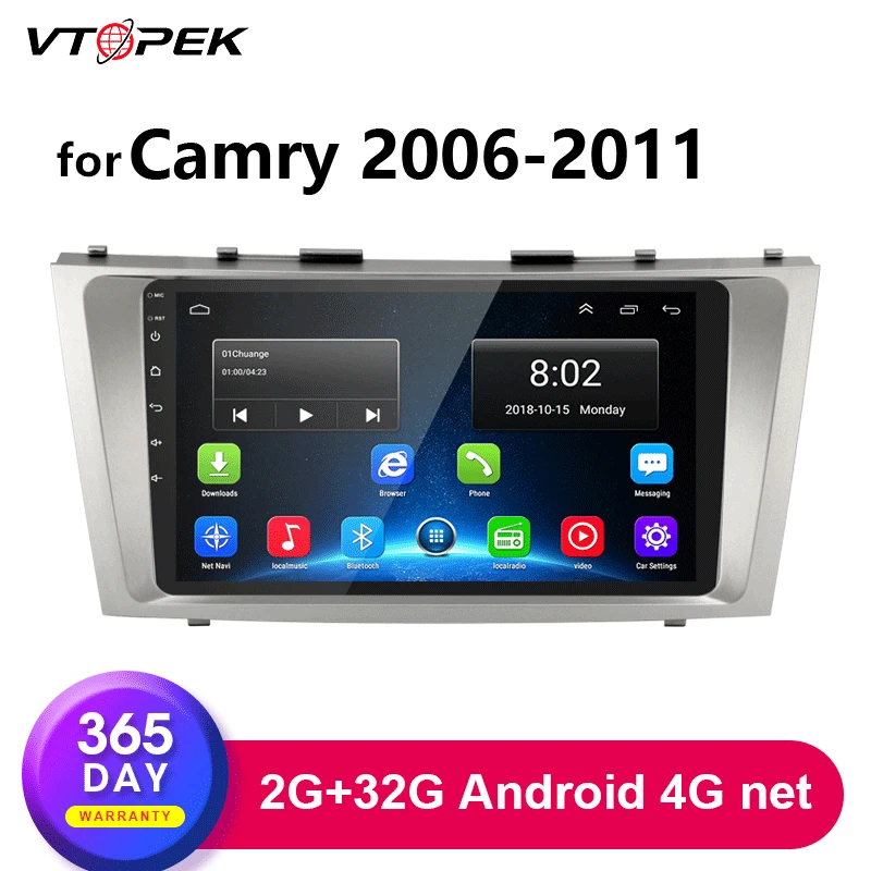 Vtopek 2G + 32G Автомобильный DVD Радио мультимедийный плеер для Toyota Camry 2006 11 4G чистая