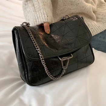 

Women's bag 2020 new fashion shoulder messenger bag soft leather large capacity chain simple casual messenger bags