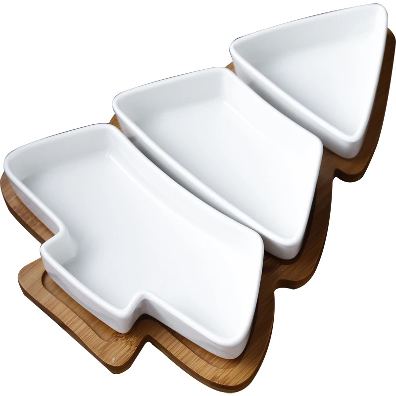 

Creative Christmas Tree Shape Candy Snack Nut Seed Dried Fruit Plastic Plate Dish Bowl Breakfast Tray Home Kitchen Supplies