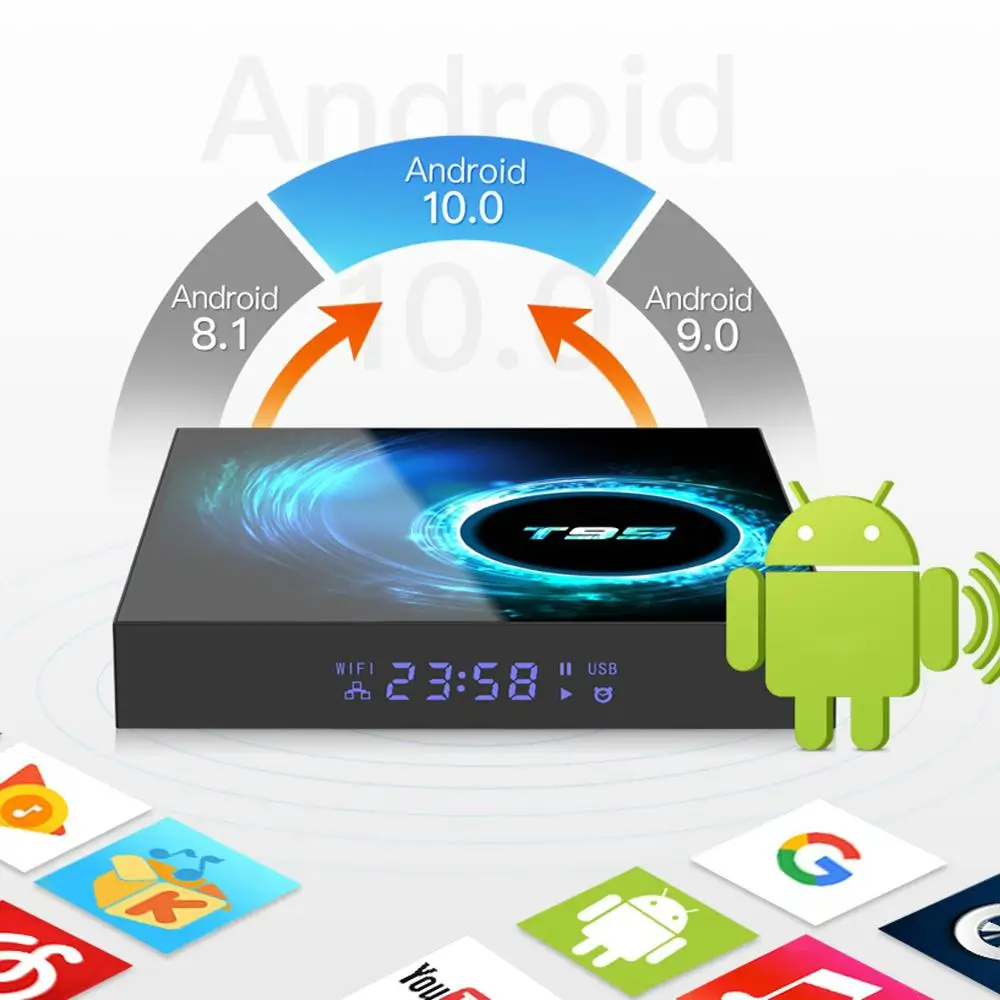LEMFO T95 Смарт ТВ приставка Android 10,0 медиаплеер Allwinner H616 H.265 6K Google голосовой помощник ТВ приставка Youtube телеприставка