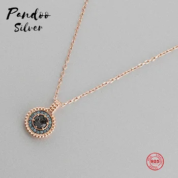 

PANDOO Fashion Charm 925 Sterling Silver Original 1:1 Copy, Simple Love Wild Clavicle Chain Necklace Female Luxury Jewelry Gifts