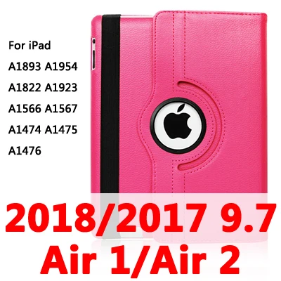 360 Вращающийся чехол для Apple iPad 2/3/4 Air 1/2 A1430 A1458 A1460 iPad2 iPad3 iPad4 Air1 Air2 планшетный чехол для i Pad 9,7 - Цвет: Air12 2017-18-rose