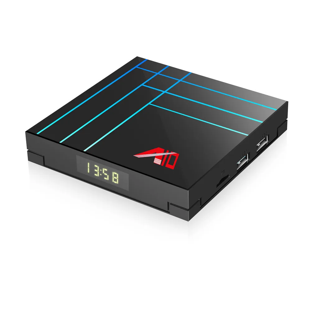 A10 Android 9.0 Wifi Smart TV Box 4GB 64GB RK3318 2.4G H.265 4K HDR Media Player Set Top Box for Google Play Youtube