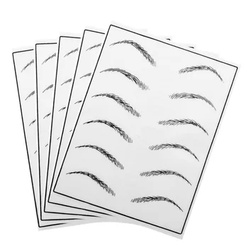

5 Sheets Practice Skins Nontoxic Practical Soft Eyebrow Sheets Tattoo Skins for Training