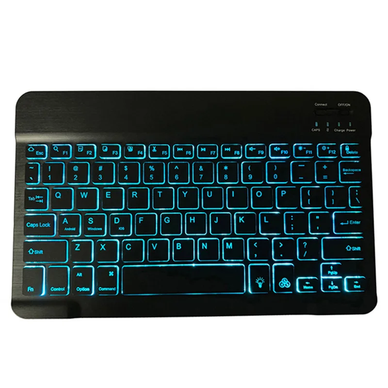 

Newly 10.1in Backlit Bluetooth Keyboard Ultra Light Slim 7 Colors Keyboard for Tablet Laptop 999