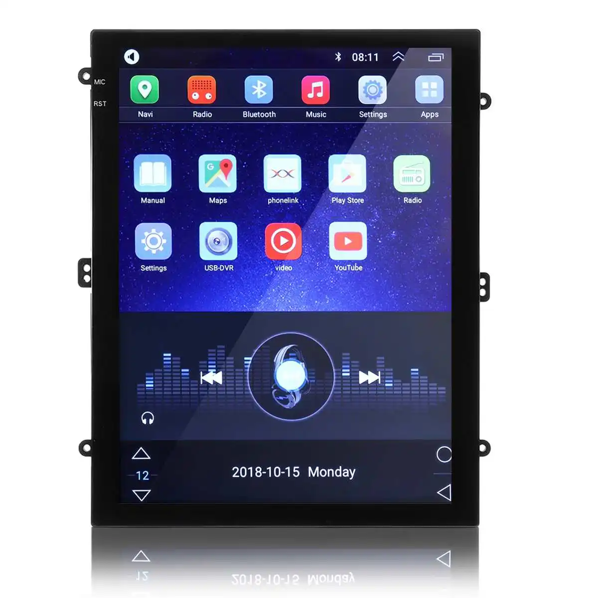 9.7 Inch 2 DIN Car Stereo Radio Multimedia Player Android 8.1 Quad Core 1+16G 2.5D Portrait Screen GPS Navi WIFI FM Radio