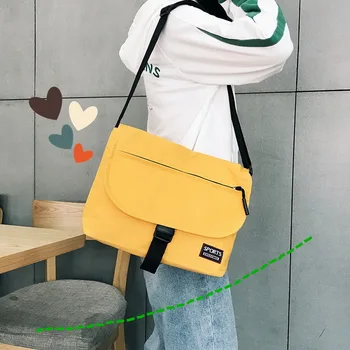 

Women Simple Canvas Shoulder Crossbody Bag Ladies Cotton Cloth Handbag Student Casual Cute Messenger Bag Girls School Books Tote