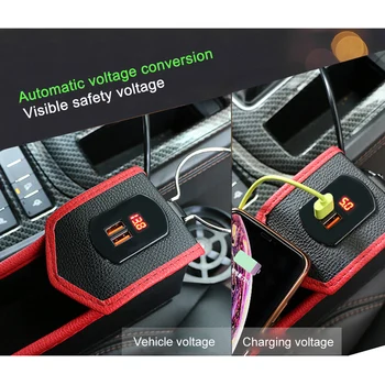 

Multi-function Car Storage Box Seat Side Crevice Storage Case Car Charger with USB Interface UND Sale
