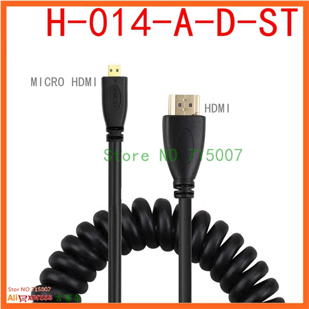 0,5 м/1,5 м HDMI к правый и левый Угол Mini HDMI и Micro HDMI кабель со штыревыми соединителями на обоих концах для подключения стрейч витая пружина гибкий кабель с ПВХ изоляцией V1.4 DSLR