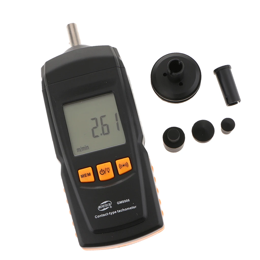 Digital Tachometer Contact RPM Meter Motor Speed Gauge Speed Tach Meter with Easy-to-read LCD Screen