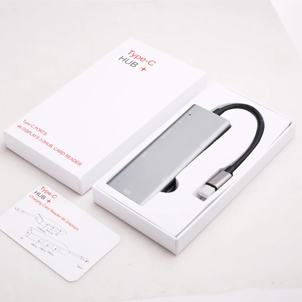 Type-c концентратор USB3.0 HD порт SD Micro SD кардридер портативный адаптер конвертер телефон USB зарядное устройство