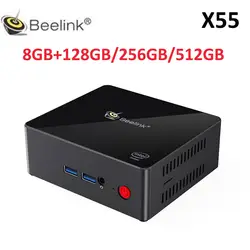 Beelink GeminiX55 Мини ПК IntelJ5005 64 бит 8GBDDR4 128 ГБ/256 ГБ Bluetooth 4,0 телеприставка mSATASSD USB3.0 LAN1000M Windows мини ПК