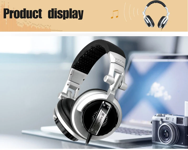 Professional DJ monitor headphones Stereo Studio Headband Foldable Gaming headphones, 3,5 / 6,3 mm