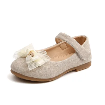 

2019 New Children Leather Shoes Casual Girls Princess Flat Heel Party Wedding Shoes Fashion Sequins Bow Girls Sandals For Kids