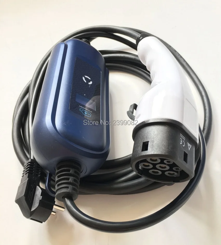 ZWET EVSE 62196 16A Тип 2 EVSE Кабель зарядного устройства EU Schuko Разъем IEC62196 автомобильный портативный EV с европейской розеткой вход