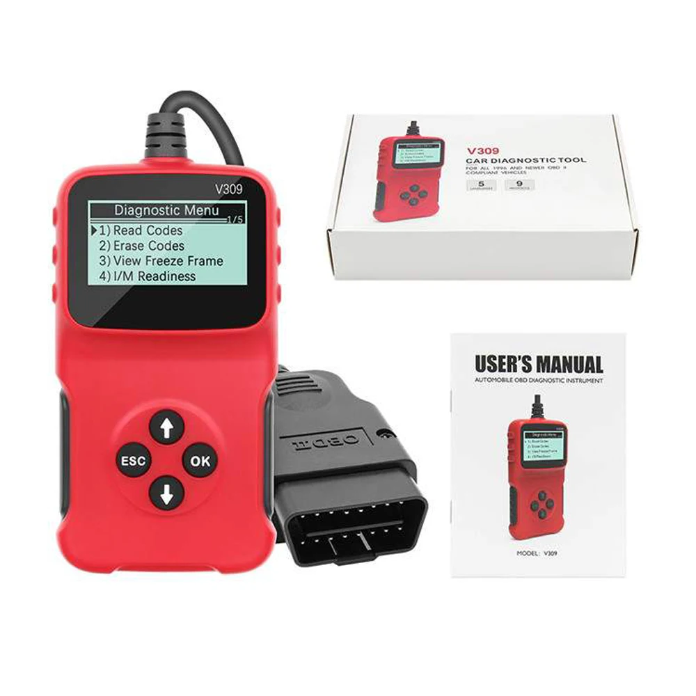 Новейший V309 OBD2 автомобильный диагностический сканер Ручной Автомобильный
