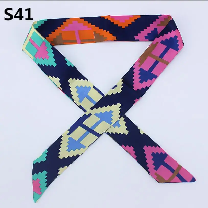 2019 Модный женский шарф с геометрическим принтом и ручкой маленькая лента для