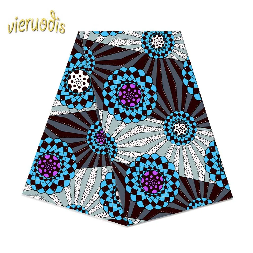 

6 Yards African Wax Prints Fabric dutch 100% Cotton Fabrics Material Dashiki Batik Real Floral for Dress A000324