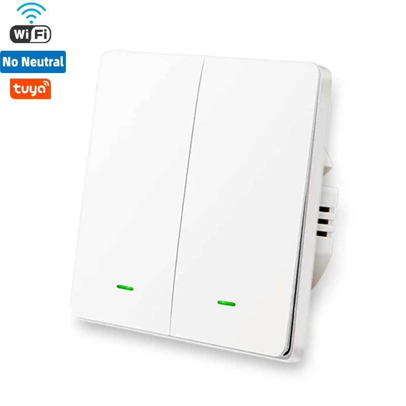 X802A-L-RF WI-FI без нейтральный Смарт настенный выключатель с RF433 передатчик 1/2/3 банды Великобритании/ЕС Стандартный с одиночной линией противопожарная проводка светильник переключатель Tuya - Цвет: X802A-L-RF