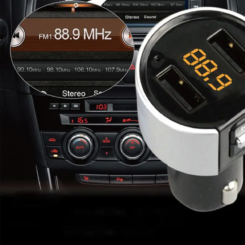 12V Handfree автомобильное USB зарядное устройство fm-передатчик беспроводной радио адаптер MP3-плеер для мобильного телефона DXAC