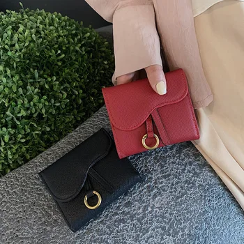 

2020 new women's wallet solid color zipper coin purse fashion small fragrance style short zipper clutch card holder