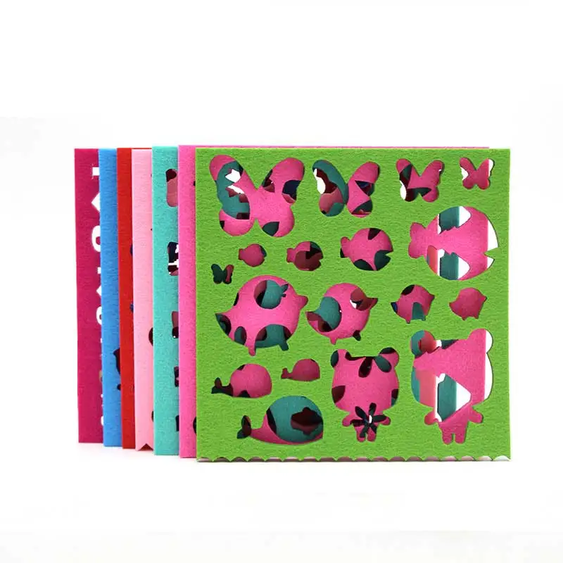 Colorful set Для начинающих, креативная, шерстяная, войлочная форма, игла для валяния, сделай сам, ремесло, трафарет, аппликация, форма для стежка, войлок, набор, узор, рукоделие, инструмент для прессформы - Цвет: Colorful set