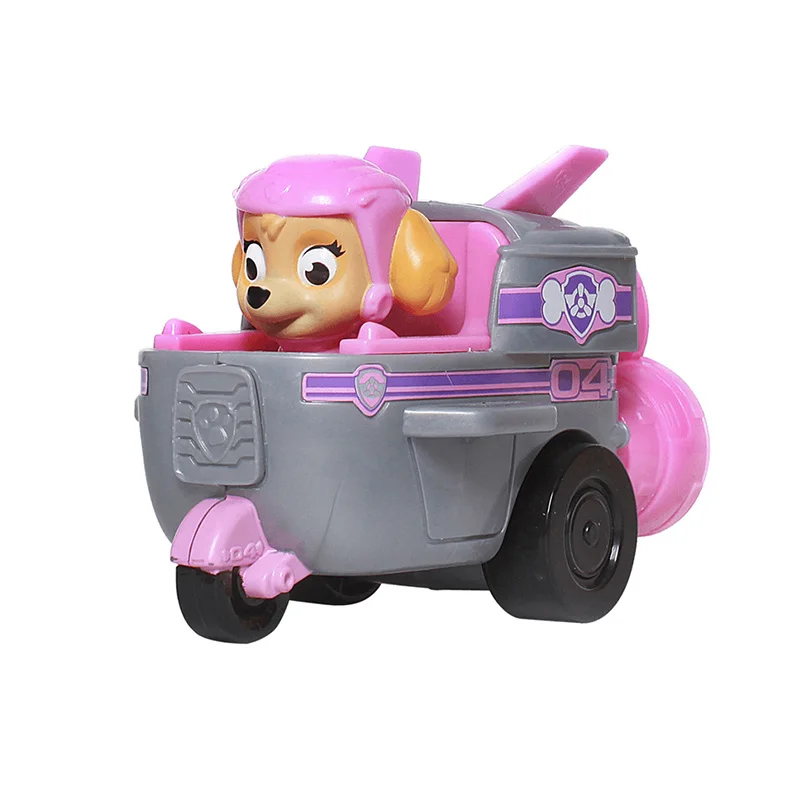 Skye Car Paw Patrol собака спасательная машина игрушки Аниме фигурки Высокое качество модель автомобиля ПВХ собака Детские игрушки куклы День рождения Рождественский подарок - Цвет: Skye Car