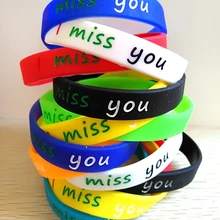 12 шт. красочный браслет I MISS YOU красивый силикон браслеты для девочек и мальчиков красивые браслеты отличный подарок вечерние наполнители