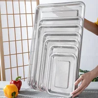 Thickened Stainless Steel Dense Hole Drain Tray Rectangle Frying Oil Filter Pan Fruit Vegetable Storage Dish Kitchen Accessories 2