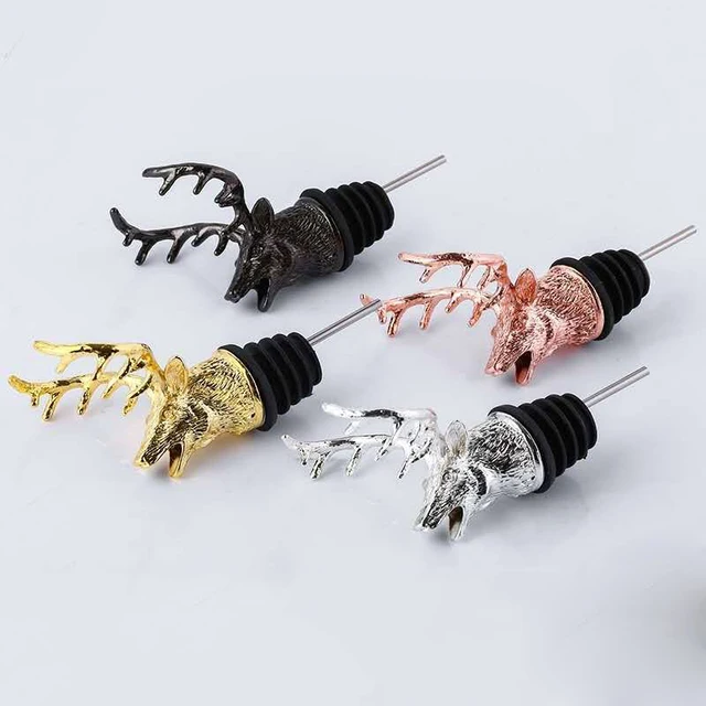 Versatore Per Bottiglie A Testa Di Cervo - Design Vintage In Lega Di Zinco - Foto 8