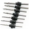 7 pcs Professional Countersink Drill Bit Set Tampered Drill Wood Screw Drills Stop Collar Woodworking Countersinks Drills Bits ► Photo 3/6