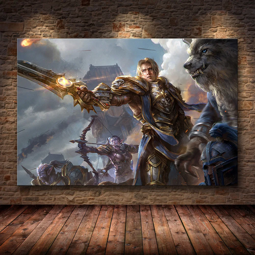 Карта мира Warcraft плакат Холст Картина настенное искусство наклейки отличная игра плакат мир обои с картой декор гостиной - Цвет: 09