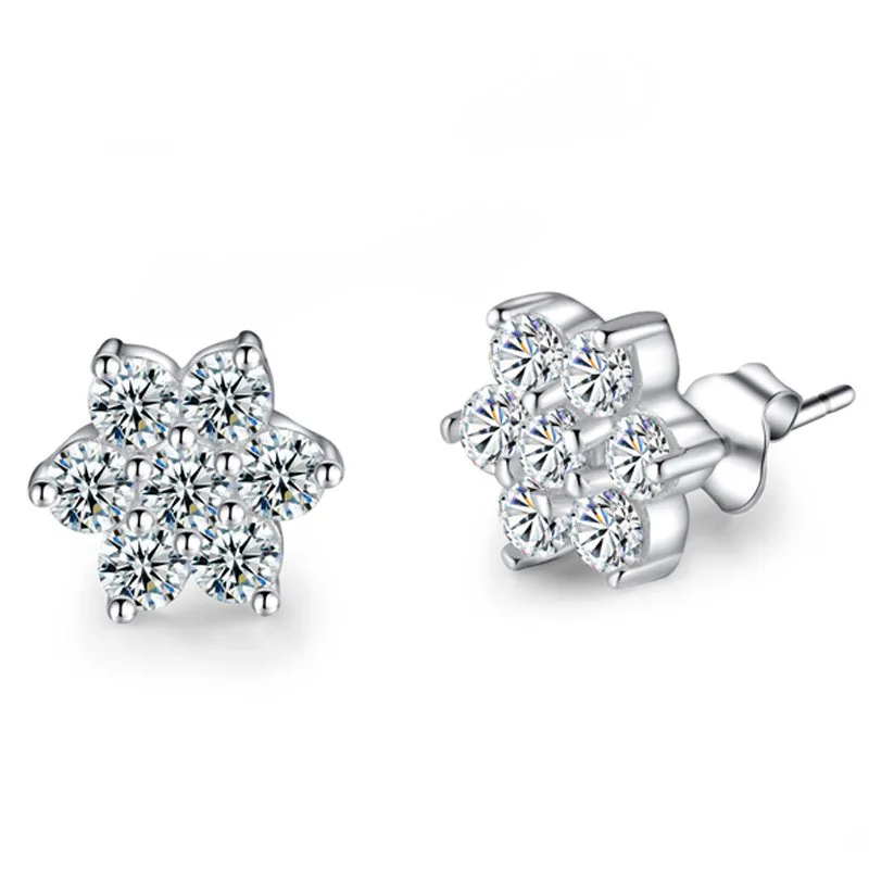 Bague Ringen антиаллергенные серебряные ювелирные изделия 925 модные серьги в виде снежинок для женщин Корейское издание Изящные серьги-гвоздики подарок для свиданий