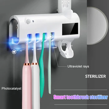 

Antibacteria UV Toothbrush Holder Automatic Toothpaste Dispenser Home Cleaner Bathroom Accessories Set Drop Shipping