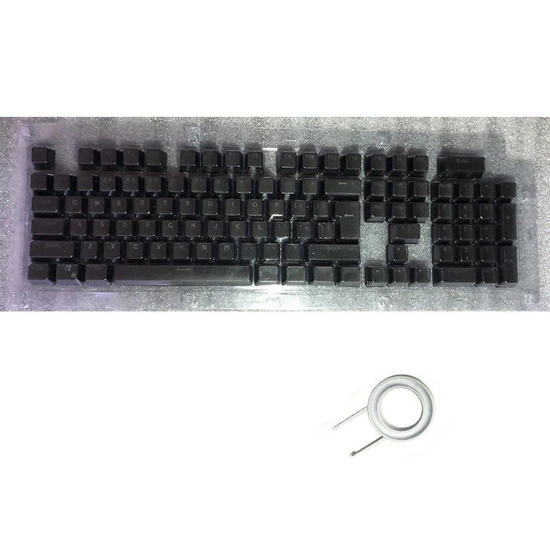 PBT-Black 104 английские клавиши ABS PBT для механической клавиатуры, совместимые с переключателями MX, прозрачная поддержка светодиодного освещения - Цвет: PBT-Black